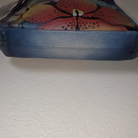 Anuschka by Anna 8310-MFL Handpainted Leather Crossbody Hobo Bag Floral NWT - Picture 12 of 16